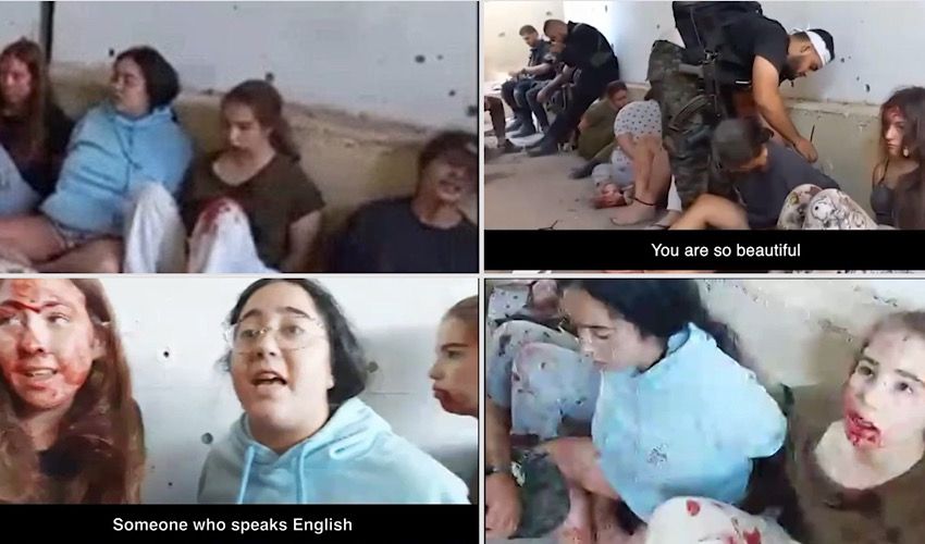 תמונות של התצפיתניות החטופות מתוך הסרטון, מטה המשפחות